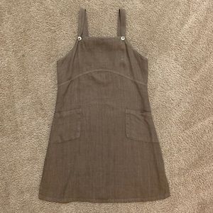 Dark khaki linen dress